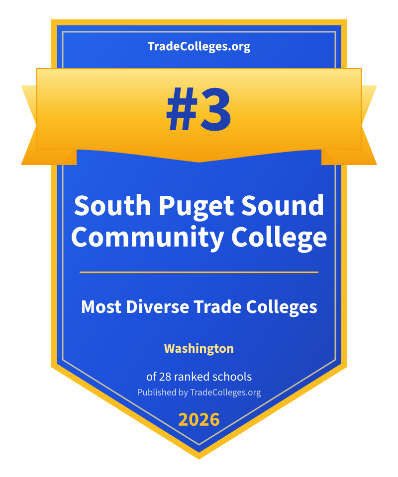 South Puget Sound Community College — #3 of 28 ranked most diverse trade colleges in Washington, TradeColleges.org 2026
