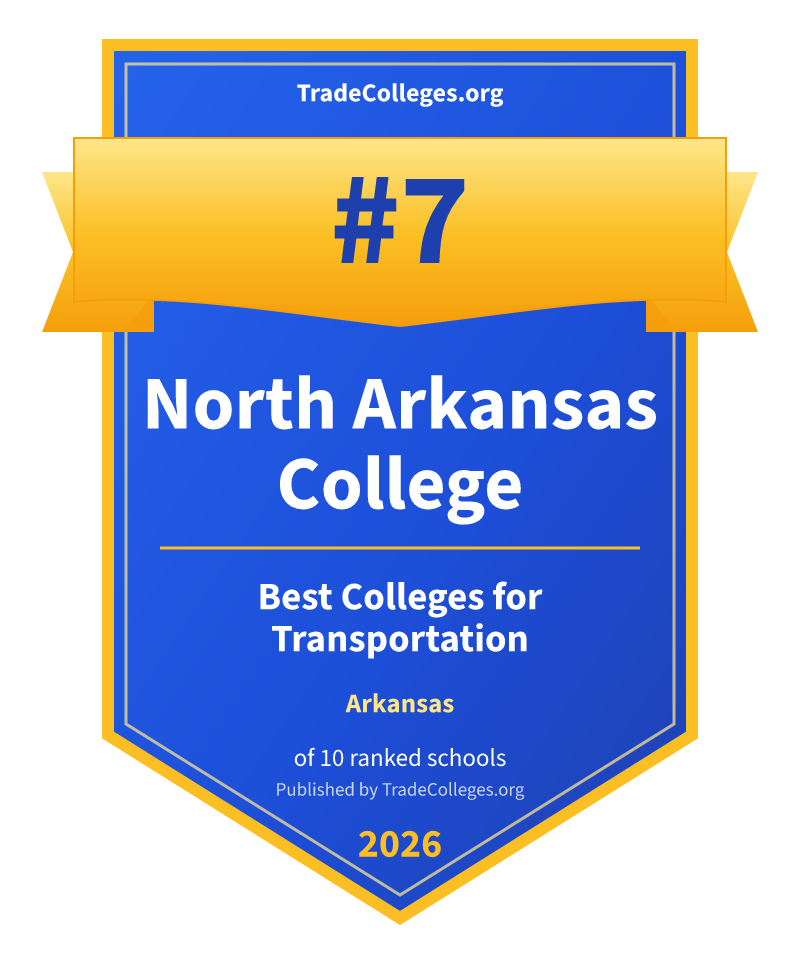 North Arkansas College — #7 of 10 ranked colleges for transportation in Arkansas, TradeColleges.org 2026