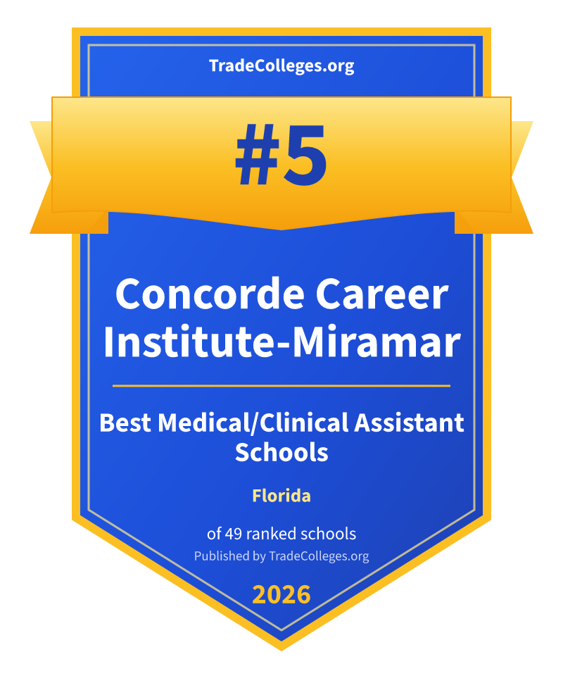 Concorde Career Institute-Miramar — #5 of 49 ranked medical/clinical assistant schools in Florida, TradeColleges.org 2026