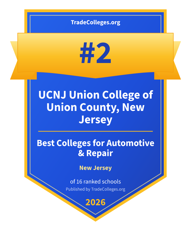 UCNJ Union College of Union County, New Jersey — #2 of 16 ranked colleges for automotive & repair in New Jersey, TradeColleges.org 2026