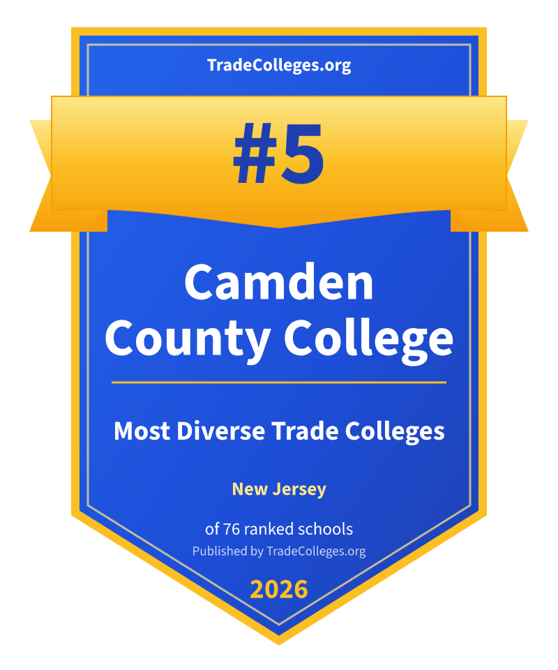 Camden County College — #5 of 76 ranked most diverse trade colleges in New Jersey, TradeColleges.org 2026