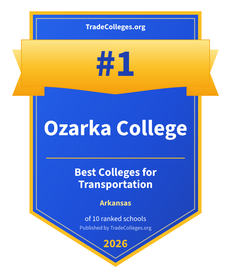 Ozarka College — #1 of 10 ranked colleges for transportation in Arkansas, TradeColleges.org 2026