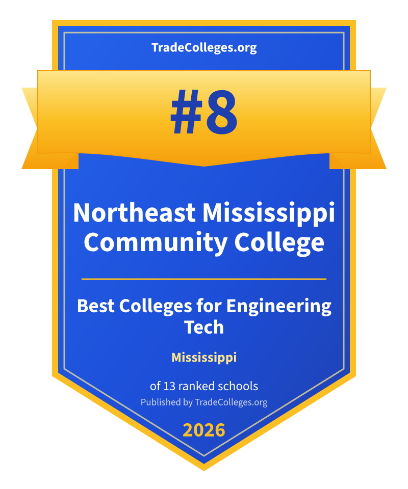 Northeast Mississippi Community College — #8 of 13 ranked colleges for engineering tech in Mississippi, TradeColleges.org 2026