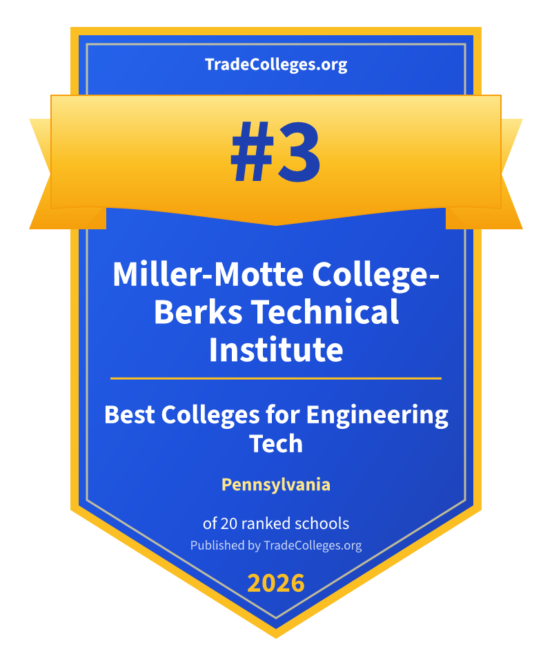 Miller-Motte College-Berks Technical Institute — #3 of 20 ranked colleges for engineering tech in Pennsylvania, TradeColleges.org 2026