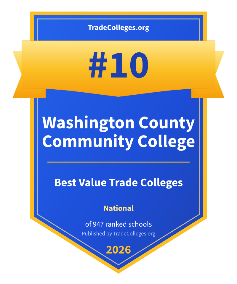Washington County Community College — #10 of 947 ranked value trade colleges nationally, TradeColleges.org 2026