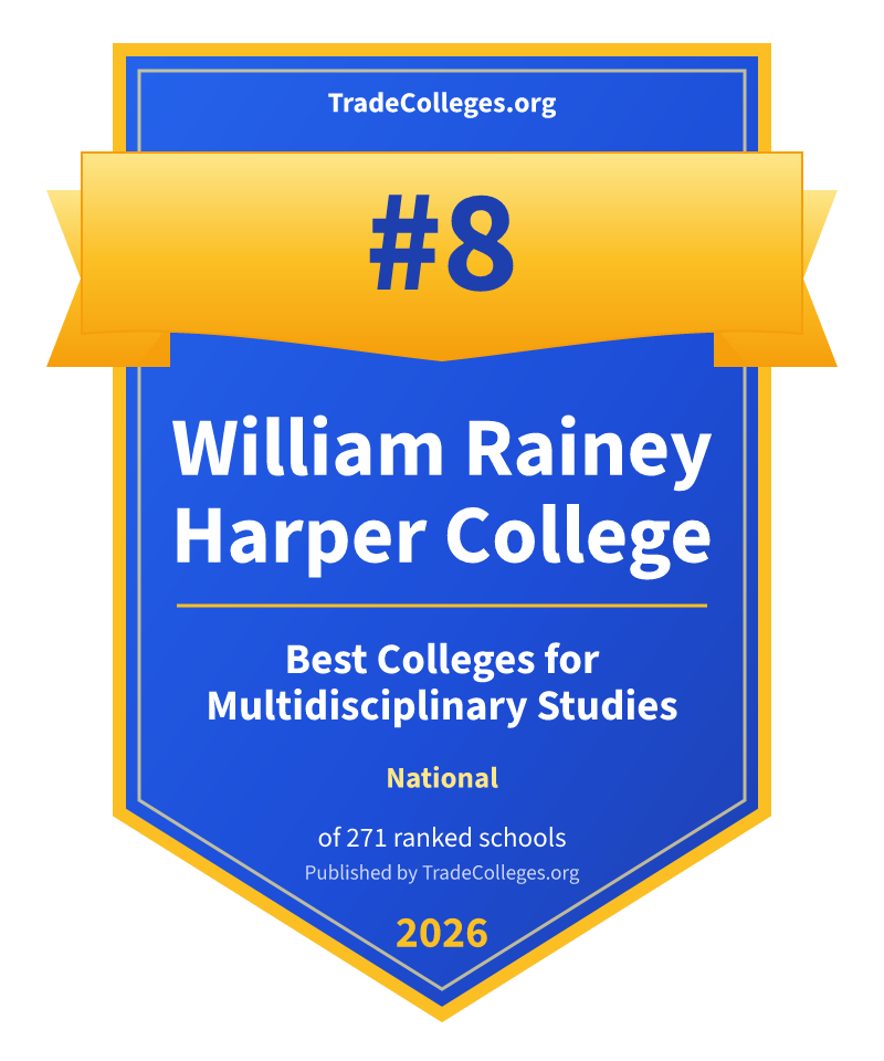 William Rainey Harper College — #8 of 271 ranked colleges for multidisciplinary studies nationally, TradeColleges.org 2026
