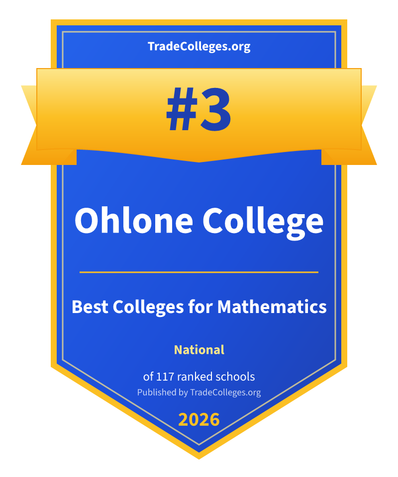 Ohlone College — #3 of 117 ranked colleges for mathematics nationally, TradeColleges.org 2026