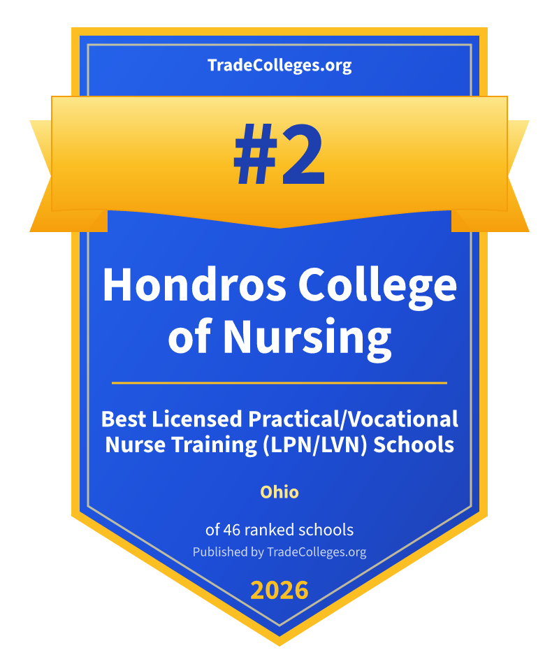 Hondros College of Nursing — #2 of 46 ranked licensed practical/vocational nurse training (lpn/lvn) schools in Ohio, TradeColleges.org 2026