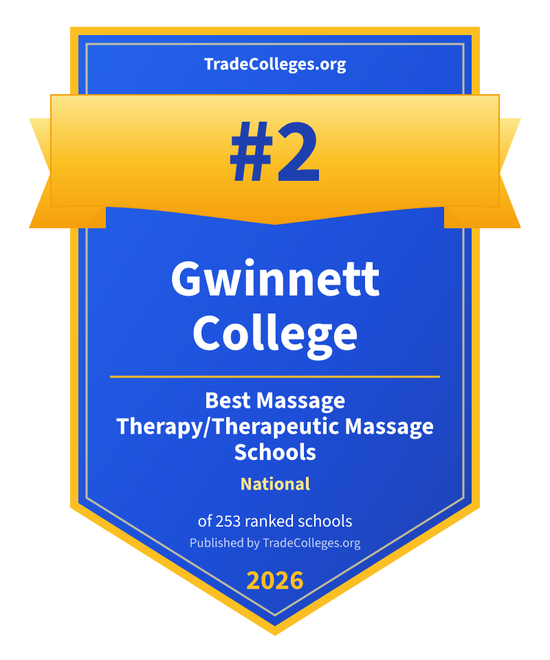 Gwinnett College — #2 of 253 ranked massage therapy/therapeutic massage schools nationally, TradeColleges.org 2026
