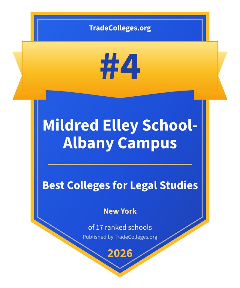 Mildred Elley School-Albany Campus — #4 of 17 ranked colleges for legal studies in New York, TradeColleges.org 2026