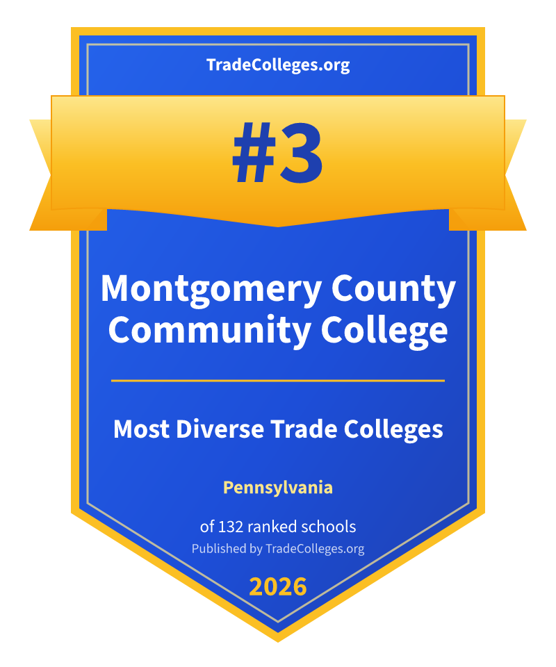 Montgomery County Community College — #3 of 132 ranked most diverse trade colleges in Pennsylvania, TradeColleges.org 2026