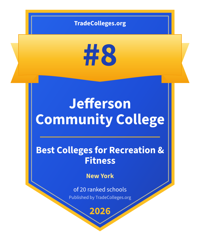 Jefferson Community College — #8 of 20 ranked colleges for recreation & fitness in New York, TradeColleges.org 2026