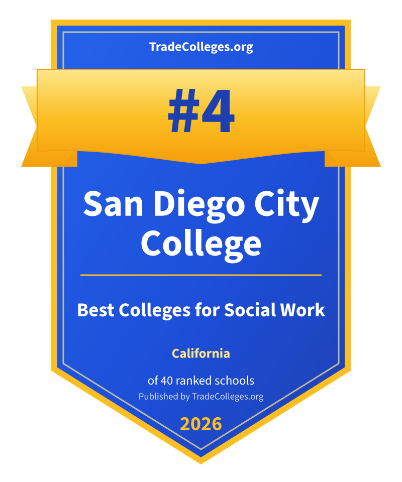 San Diego City College — #4 of 40 ranked colleges for social work in California, TradeColleges.org 2026