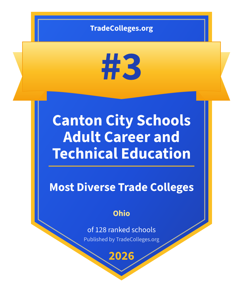 Canton City Schools Adult Career and Technical Education — #3 of 128 ranked most diverse trade colleges in Ohio, TradeColleges.org 2026