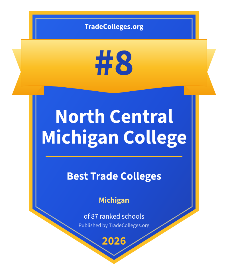 North Central Michigan College — #8 of 87 ranked trade colleges in Michigan, TradeColleges.org 2026
