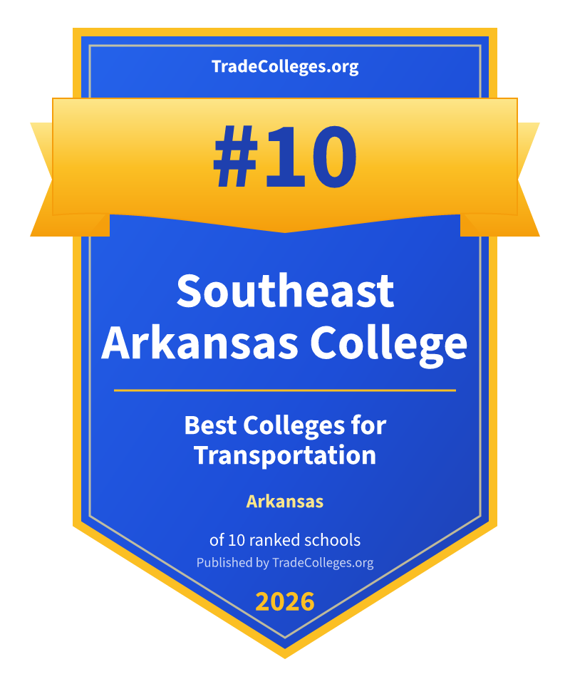 Southeast Arkansas College — #10 of 10 ranked colleges for transportation in Arkansas, TradeColleges.org 2026