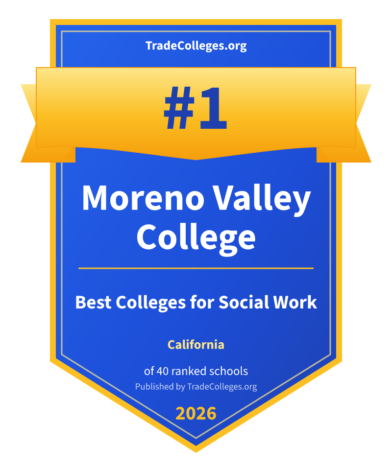 Moreno Valley College — #1 of 40 ranked colleges for social work in California, TradeColleges.org 2026