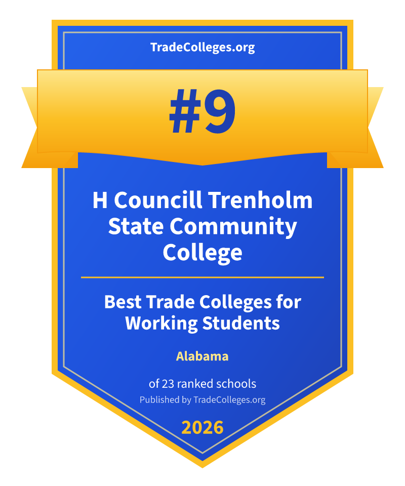 H Councill Trenholm State Community College — #9 of 23 ranked trade colleges for working students in Alabama, TradeColleges.org 2026