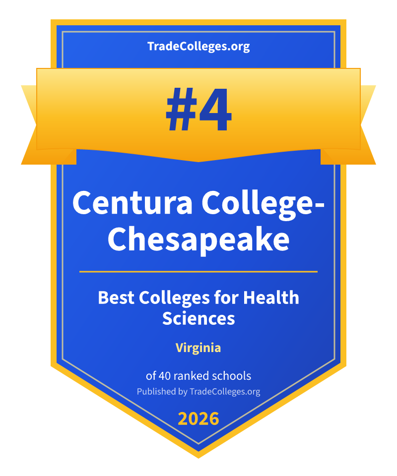 Centura College-Chesapeake — #4 of 40 ranked colleges for health sciences in Virginia, TradeColleges.org 2026