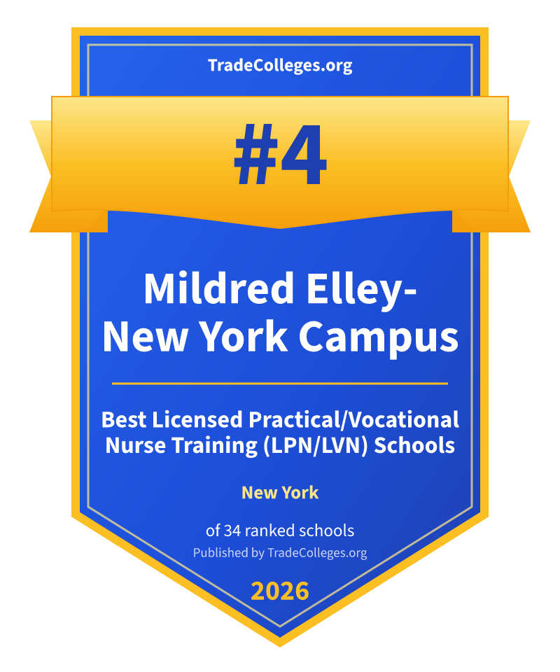 Mildred Elley-New York Campus — #4 of 34 ranked licensed practical/vocational nurse training (lpn/lvn) schools in New York, TradeColleges.org 2026